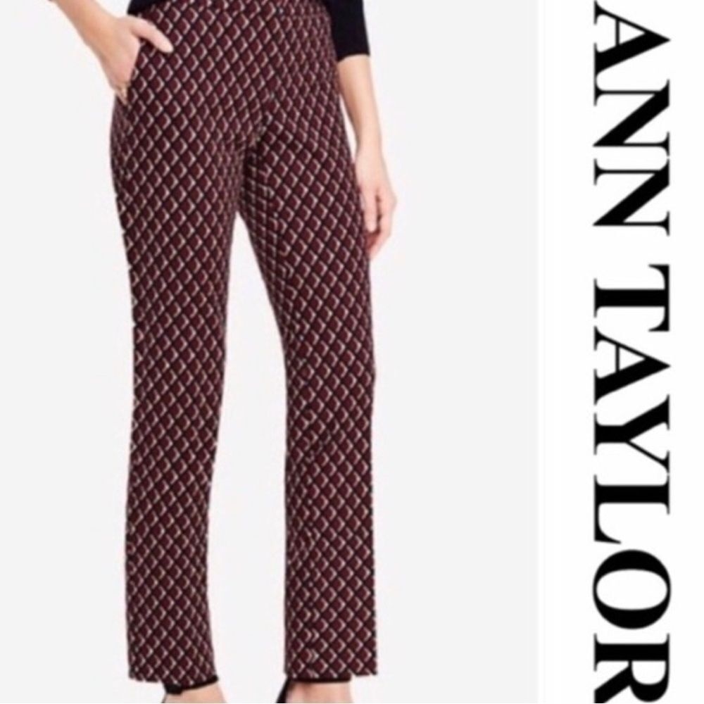 Ann Taylor Petite Devon Fit Geometric Pattern‎ Dress Pants Slacks Sz 10 P